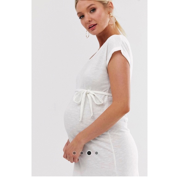 NWOT Mamalicious Lace Trim Cotton Mini Dress - Picture 3 of 5